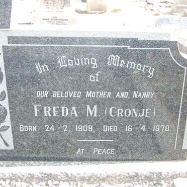 FENTHUM Edward Henry 1902-1969 &amp; Freda M. CRONJE 1909-1978