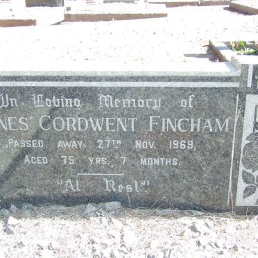 FINCHAM Agnes Cordwent -1969
