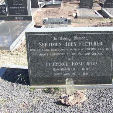 FLETCHER Septimus John 1888-1974 &amp; Florence Rosie DARGIE 1893-1991