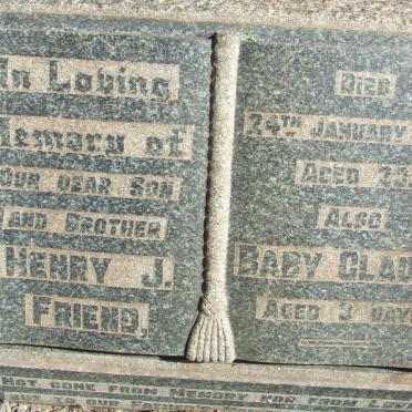FRIEND Henry J. -1929 :: FRIEND Gladys