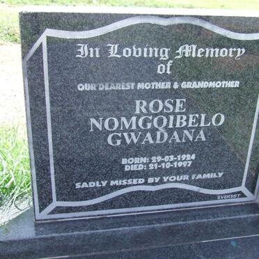 GWADANA Rose Nomgqibelo 1924-1997