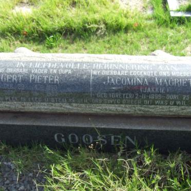 GOOSEN Gert Pieter 1890-1980 &amp; Jacomina Magrietha DREYER 1899-1986