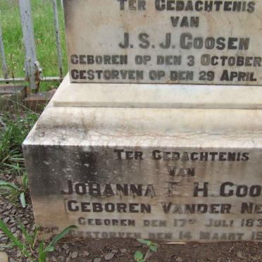 GOOSEN J.S.J. 1828-1905 &amp; Johanna F.H. VAN DER NEST 1830-1910 :: RAUBENHEIMER Johan 1926-1930