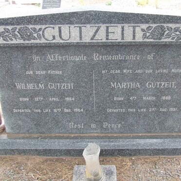GUTZEIT Wilhelm 1884-1964 &amp; Martha 1888-1951