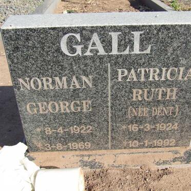 GALL Norman George 1922-1969 &amp; Patricia Ruth DENT 1924-1992