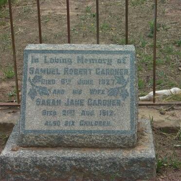 GARDNER Samuel Robert -1927 &amp; Sarah Jane -1912