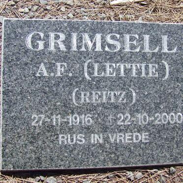 GRIMSELL A.F. nee REITZ 1916-2000