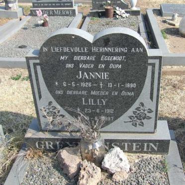 GREYVENSTEIN Jannie 1926-1990 &amp; Lily 1912-1997