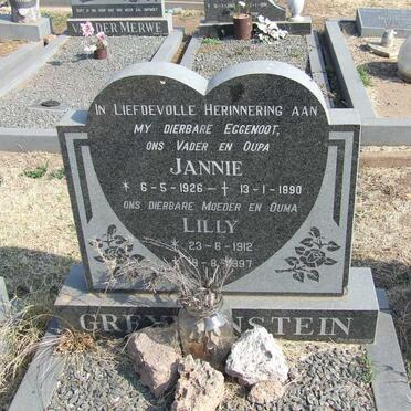 GREYVENSTEIN Jannie 1926-1990 &amp; Lily 1912-1997