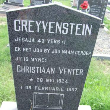 GREYVENSTEIN Christiaan Venter 1924-1997