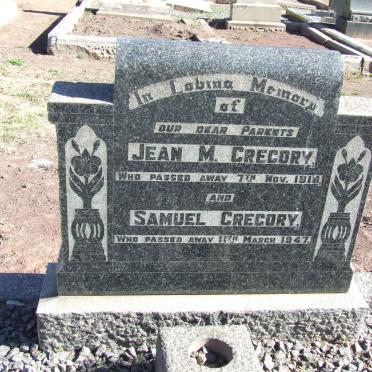 GREGORY Samuel -1947 &amp; Jean M. -1916