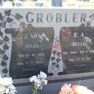 GROBLER J.M.M. 1902-1970 &amp; E.A. ROUX 1908-1987