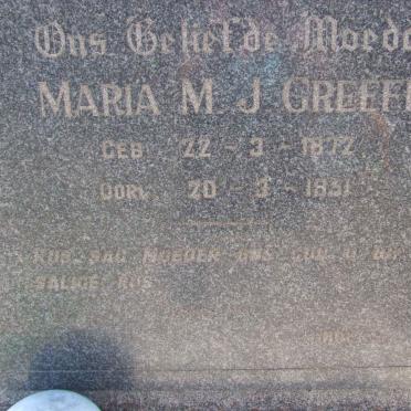 GREEFF Maria M.J. 1872-1951