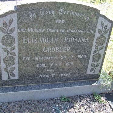 GROBLER Johanna Elizabeth nee KRAUCAMP 1900-1991
