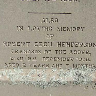 HENDERSON Robert Cecil Henderson -1900