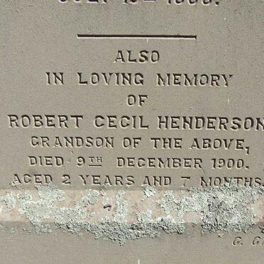 HENDERSON Robert Cecil Henderson -1900