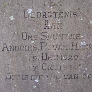 HEERDEN Andries P., van 1929-1934