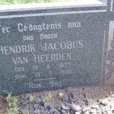 HEERDEN Hendrik Jacobus, van 1877-1958