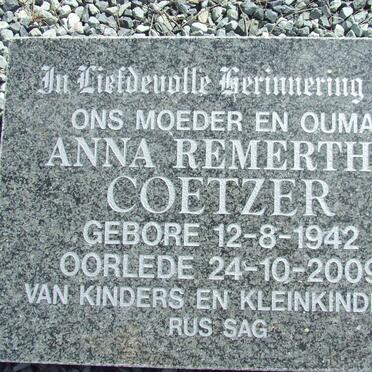 COETZER Anna Remertha 1942-2009