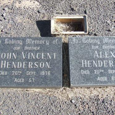 HENDERSON William Peddie -1962 &amp; Agnes Fannie -1967 :: HENDERSON John Vincent -1976 :: HENDERSON Alex -1991
