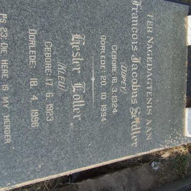 HUGO Francois Jacobus Seidler 1924-1994 &amp; Hester Lotter KLEU 1923-1996
