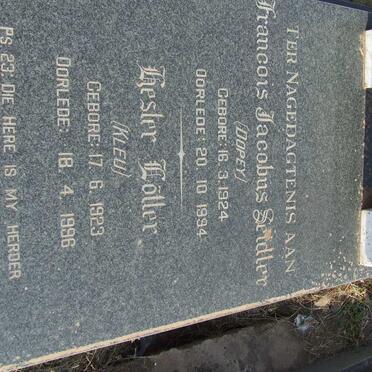 HUGO Francois Jacobus Seidler 1924-1994 &amp; Hester Lotter KLEU 1923-1996