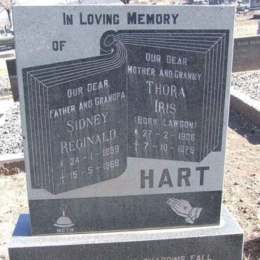 HART Sidney Reginald 1899-1968 &amp; Thora Iris LAWSON 1906-1975