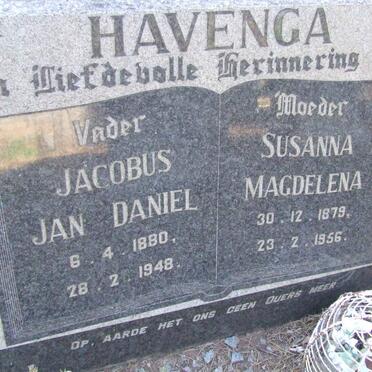 HAVENGA Jacobus Jan Daniel 1880-1948 &amp; Susanna Magdalena 1879-1956