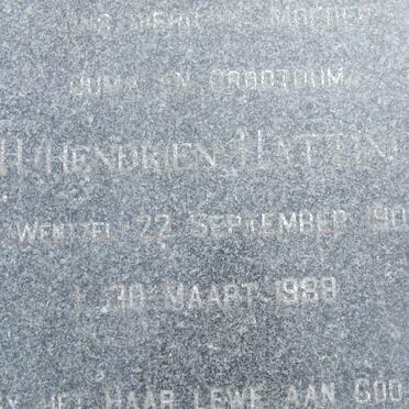 HATTINGH M. H. nee WENTZEL 1901-1989