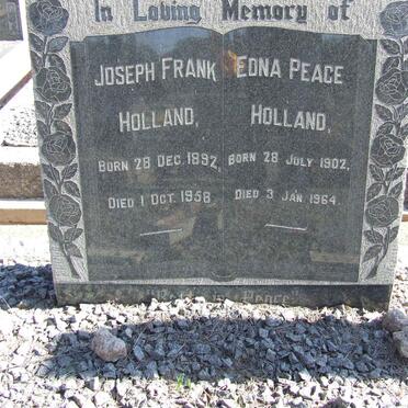 HOLLAND Joseph Frank 1892-1958 &amp; Edna Peace 1902-1964