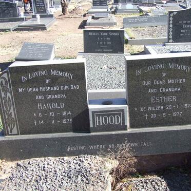 HOOD Harold 1914-1975 &amp; Esther DE WILZEM 1923-1977