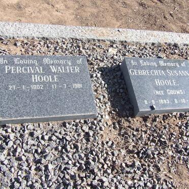 HOOLE Percival Walter 1902-1981 &amp; Gebrechta Susanna GOUWS 1893-1970