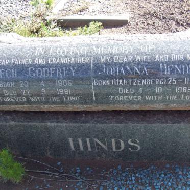 HINDS Cecil Godfrey 1905-1981 &amp; Johanna Hendrina HARTZENBERG 1893-1965