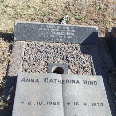 HIND John Charles 1915-1968 &amp; Anna Catherina 1922-1973