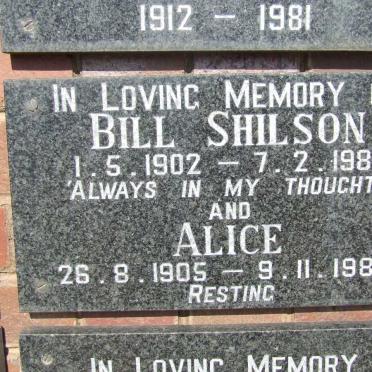 SHILSON Bill 1902-1981 &amp; Alice 1905-1983