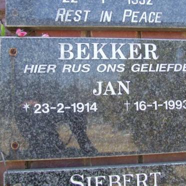 BEKKER Jan 1914-1993