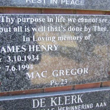 MacGREGOR James Henry 1934-1994