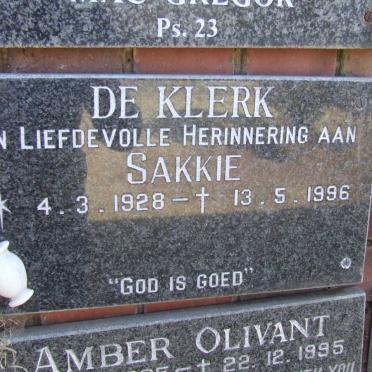 KLERK Sakkie, de 1928-1996