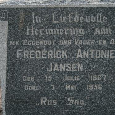 JANSEN Frederick Antonie 1867-1956