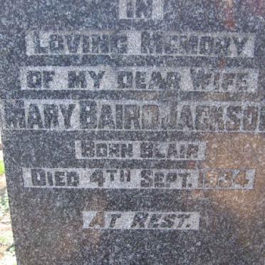 JACKSON Mary Baird nee BLAIR -1934