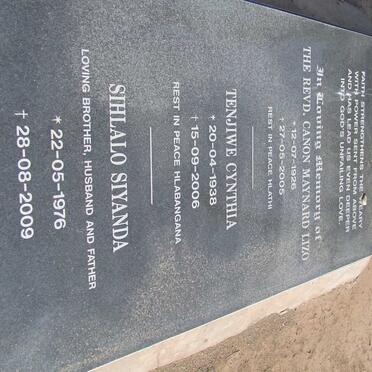 JAYIYA Maynard Lizo 1926-2005 &amp; Tenjiwe Cynthia 1938-2006 :: JAYIYA Sihlalo Siyanda 1976-2009