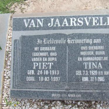 JAARSVELD Piet, van 1913-1997 &amp; Tina V.D. BERG 1920-2005