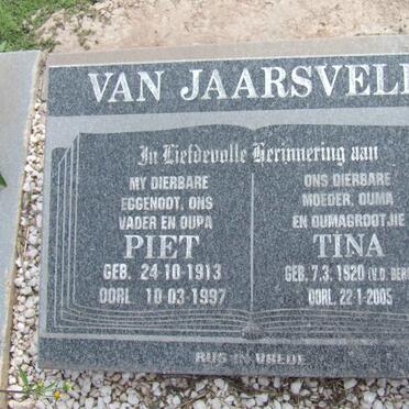 JAARSVELD Piet, van 1913-1997 &amp; Tina V.D. BERG 1920-2005