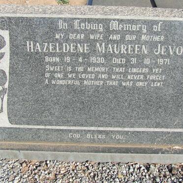 JEVON Hazeldene Maureen 1930-1971