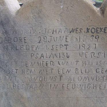 KOEKEMOER Hendrik Johannes 1839-1927