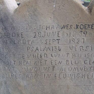 KOEKEMOER Hendrik Johannes 1839-1927