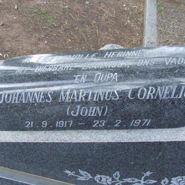 KOCK Johannes Martinus Cornelius, de 1917-1971