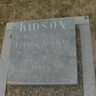 KIDSON Fenning Norman 1888-1974 &amp; Mary 1901-1981
