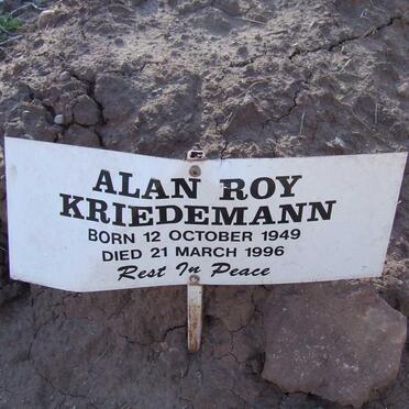 KRIEDEMANN Alan Roy 1949-1996
