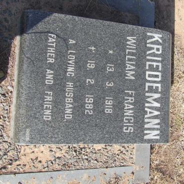 KRIEDEMANN William Francis 1918-1982